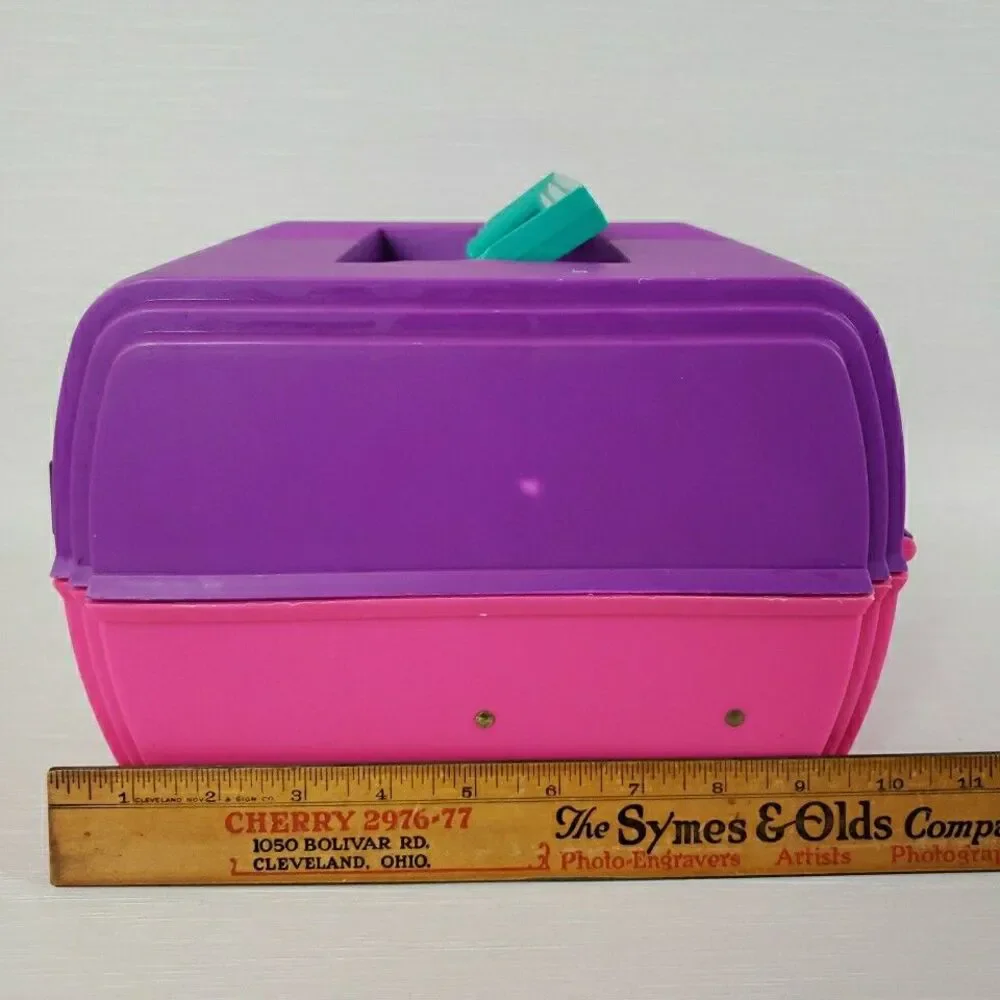 Sassaby Pink Purple Makeup Cosmetic Case Jewelry Organizer Box Mirror 102-17